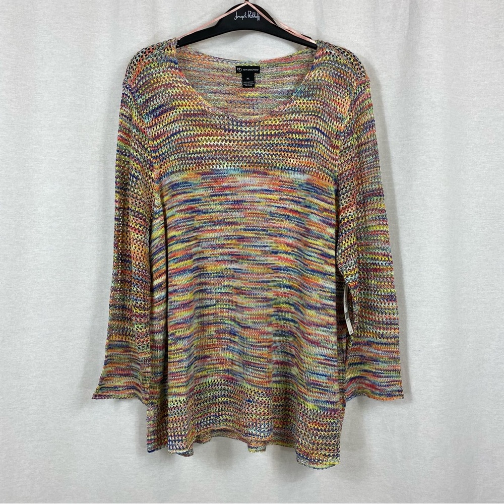 New Directions Multicolor Knit Women's Tunic Sweater